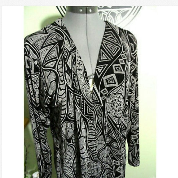 Vintage ATOC Cardigan Sweater XS/S Black White LS - Picture 2 of 7